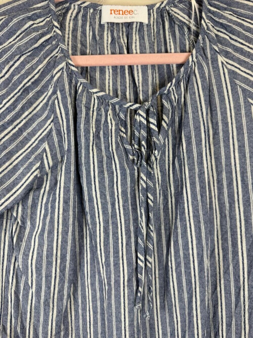 striped embroidered cotton